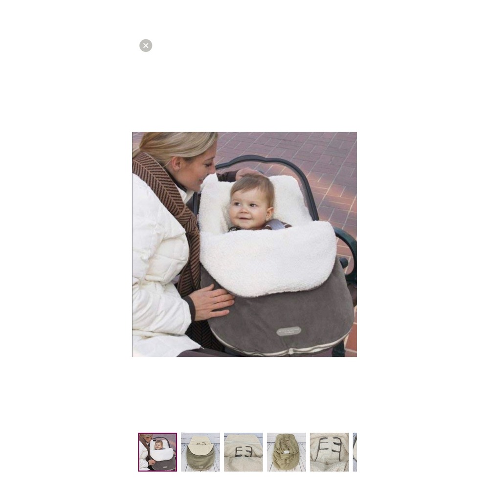 JJ‎ Cole Bundleme Infant Cozy Footmuff Stroller Snowsuit Gray Sherpa Lined - Picture 5 of 6